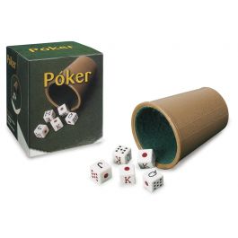 Cubilete forrado y dados póker