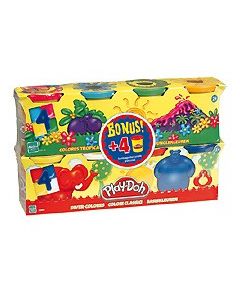 Play-Doh pack de 4 + 4 botes de regalo