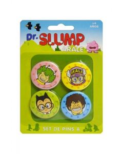 4 Pins de personajes de la serie Dr. Slump, Set A