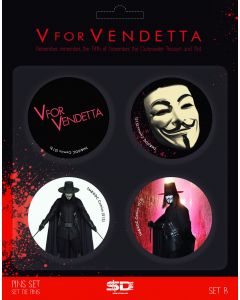 Set B de 4 pins, V de Vendetta