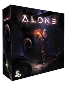 Alone es un juego de mesa asimétrico donde un personaje, se enfrenta a las criaturas del mal que controlan todo el mapa.