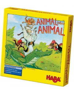 Animal sobre animal es un juego infantil de apilar animales de madera.