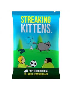 Streaking Kittens es una expansión de 15 cartas para Exploding Kittens el juego de mesa más alocado y explosivo.