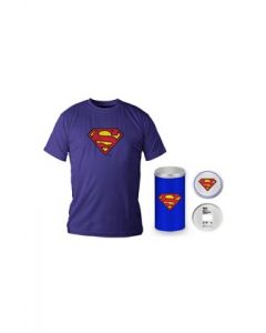 Camiseta Azul con logo de superman. Talla M
