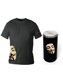 Camiseta Negra V de Vendetta. Talla XXL