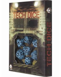 Tech dice Black-blue dice set (7)