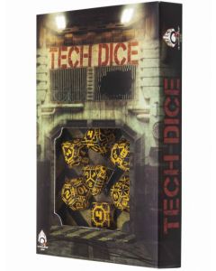 Tech dice Black-orange dice set (7)